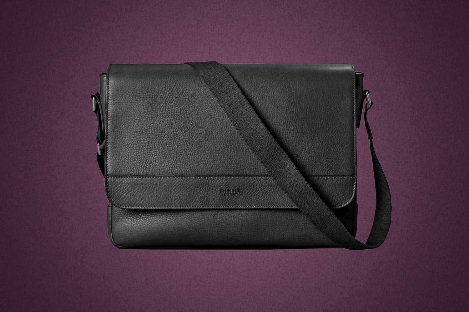 Shinola Slim Signature Leather Messenger Bag