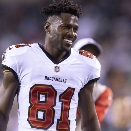 Antonio Brown of the Tampa Bay Buccaneers before a game