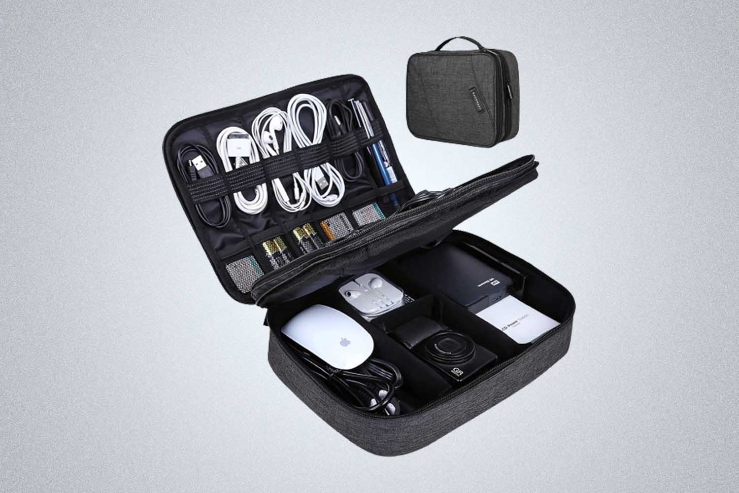 BAGSMART Accessories Organizer Travel Double Layer Electronics Bag