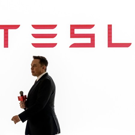 Tesla CEO Elon Musk in Beijing, China promoting the launch of the first Autopilot features in October 2015.