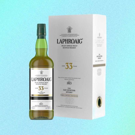A bottle of the new Laphroaig Ian Hunter Series Book Three: Source Protector