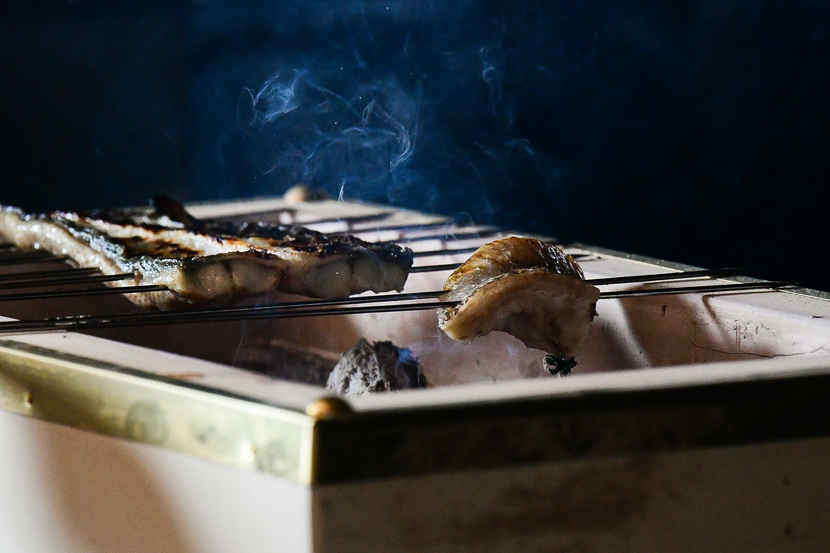 Preparing filets of akamutsu (rosy seabass) at Kaiseki Room