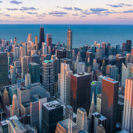View from the Willis Tower Skydeck in Chicago