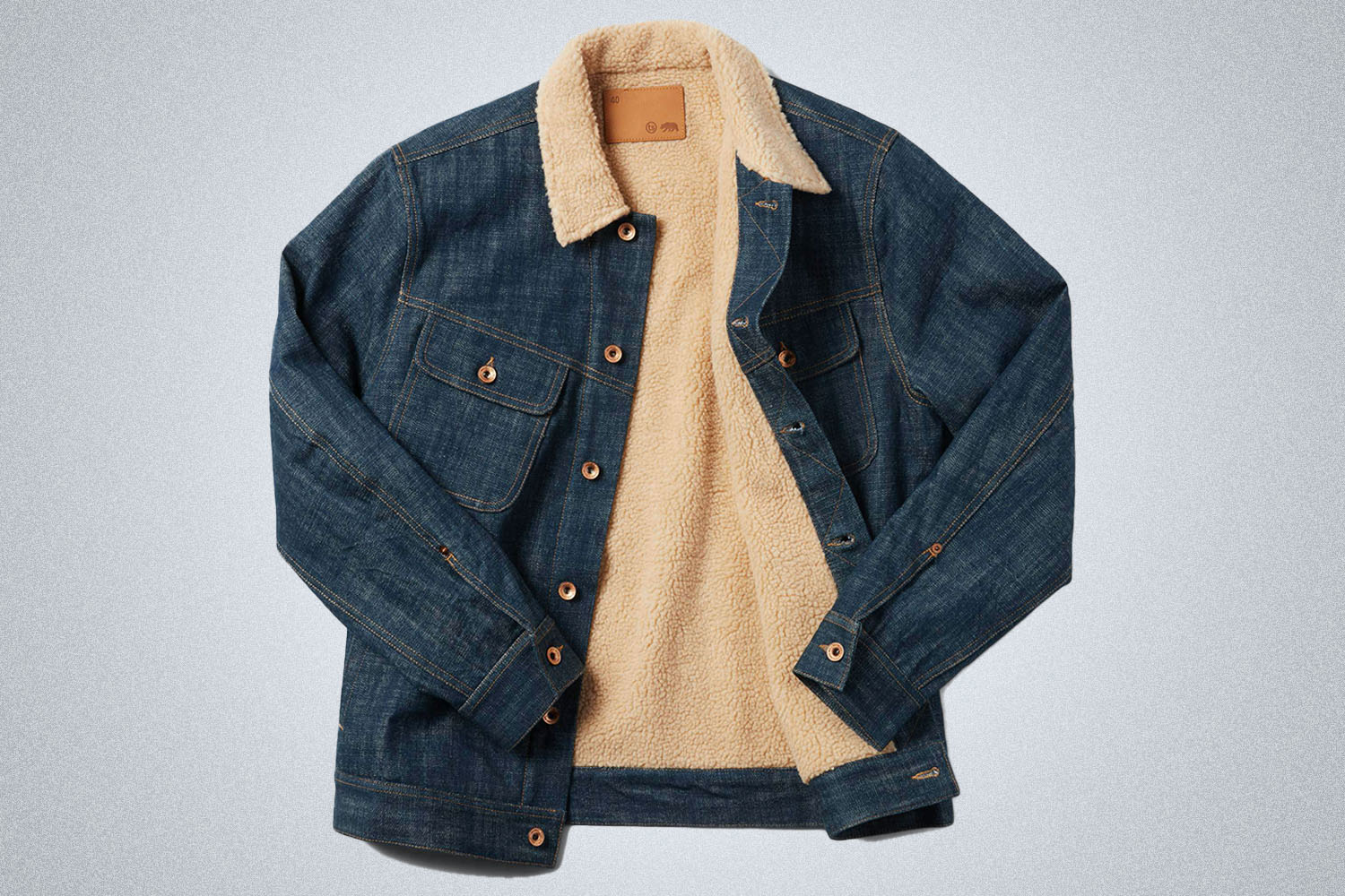 A western, fleece-lined jacket in denim