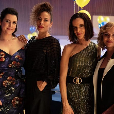 Melanie Lynskey, Tawny Cypress, Juliette Lewis and Christina Ricci in "Yellowjackets."