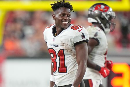 Antonio Brown during a game vs the Dallas Cowboys at Raymond James Stadium in Tampa
