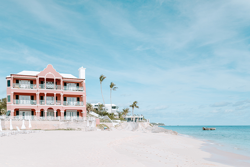A view of one of Bermuda's famous "pink sand" beaches