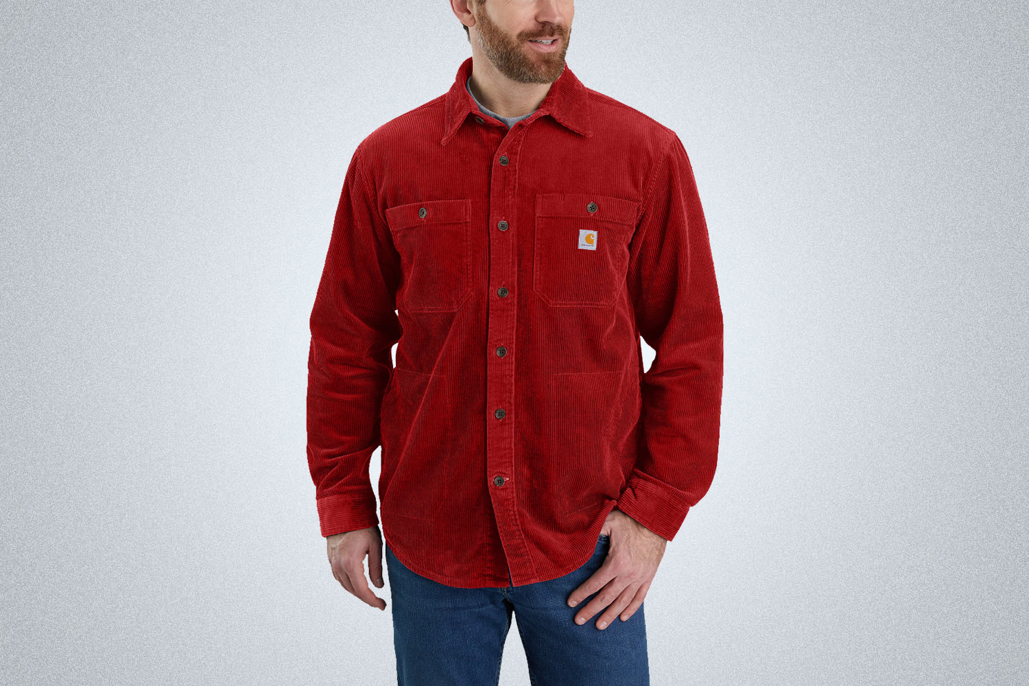 Carhartt Men's Loose Fit Heavyweight Corduroy Jersey-Lined Shirt
