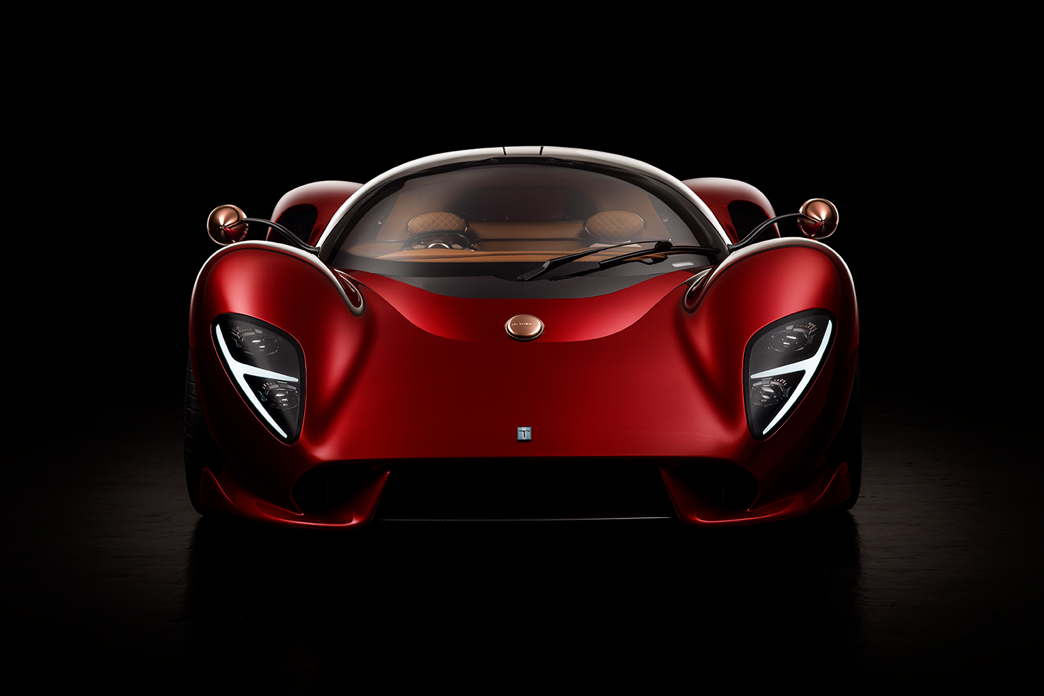 The front of the De Tomaso P72 supercar. We spoke with De Tomaso CEO Ryan Berris about the car which is set to begin deliveries in 2023.