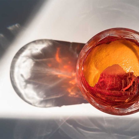 Negroni cocktail with shadow. A recent global survey of bars found that the negroni was the world's best-selling cocktail