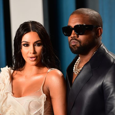 Kim Kardashian and Kanye West attending the Vanity Fair Oscar Party held at the Wallis Annenberg Center for the Performing Arts in Beverly Hills, Los Angeles, California, USA. West has been leaving increasingly disturbing messages to his his estranged wife over the past few days on social media.