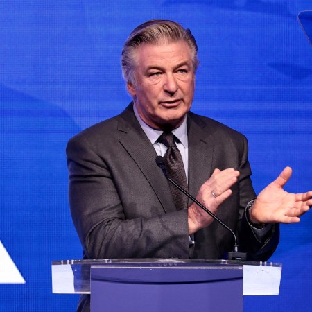Alec Baldwin speaks during the 2021 RFK Ripple Of Hope Gala at New York Hilton Midtown on December 09, 2021 in New York City.