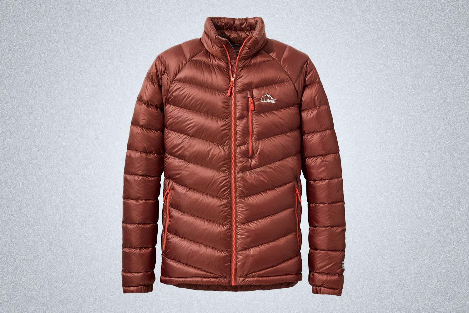 a red down puffer jacket