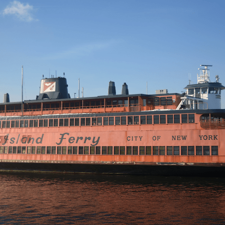 The retired Staten Island Ferry boat, the John F. Kennedy,