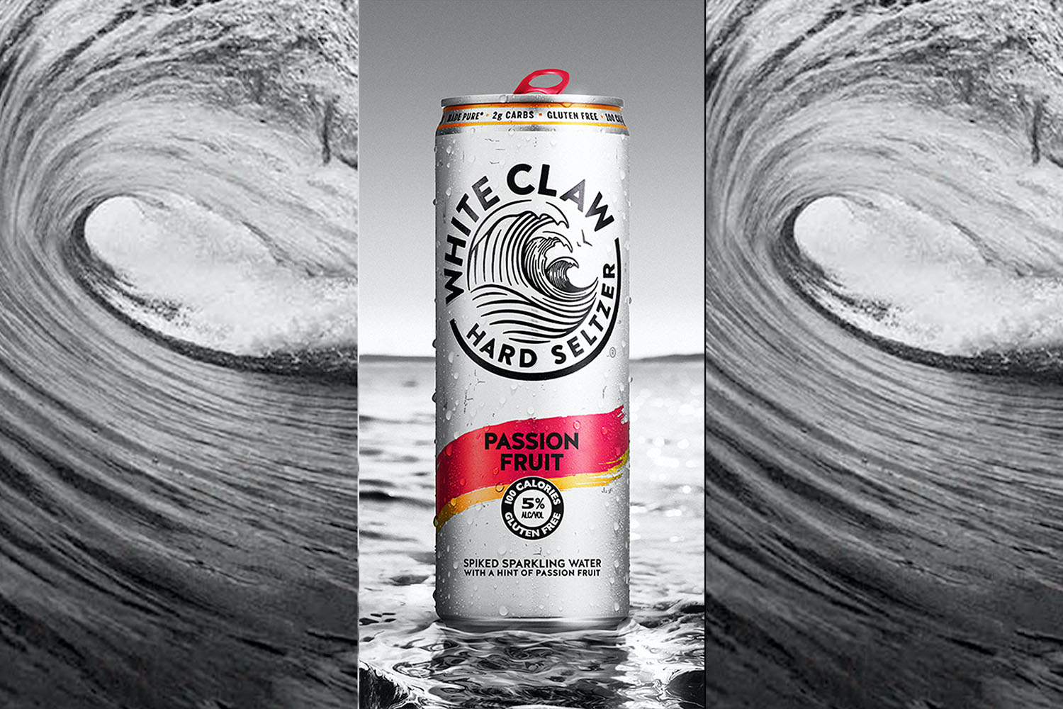 a can of White Claw passionfruit