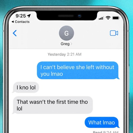 A an iPhone with a text message conversation