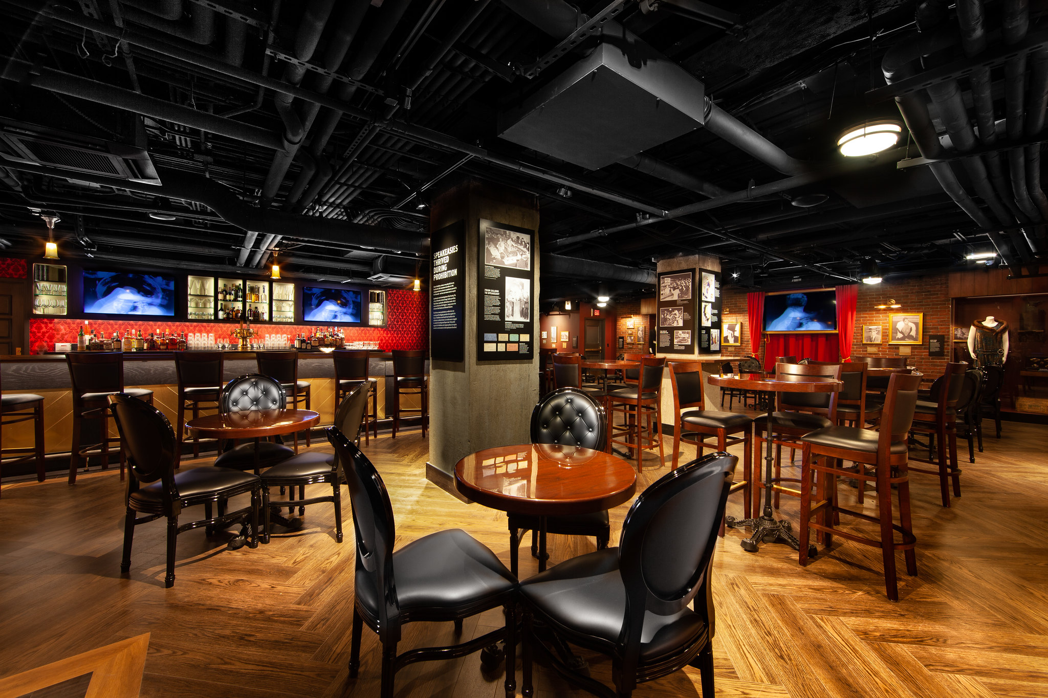 The Underground Speakeasy main space at the Mob Museum