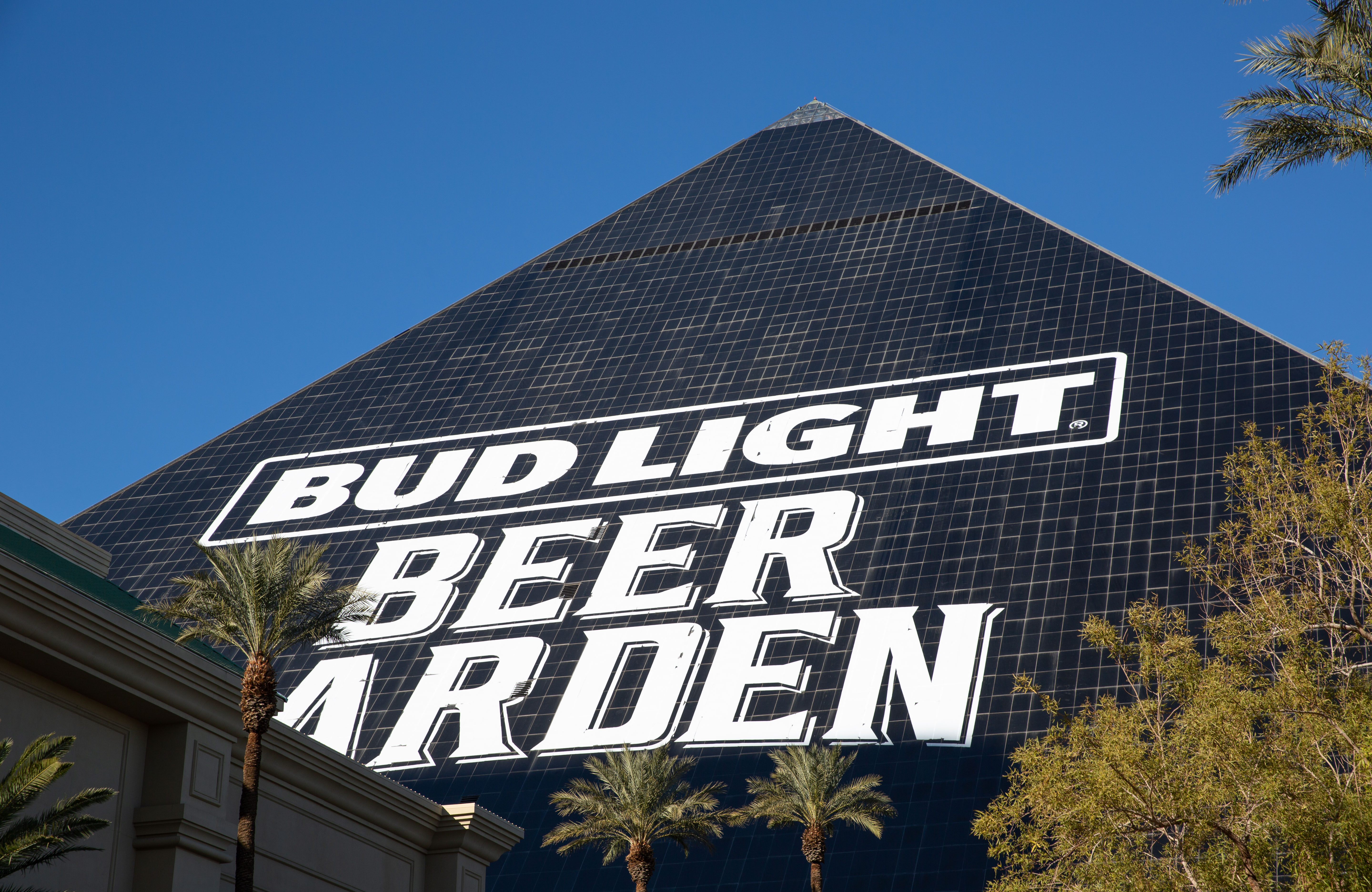 The Bud Light Beer Garden is in walking distance of Allegiant Stadium