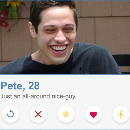 A mock dating profile features Pete Davidson