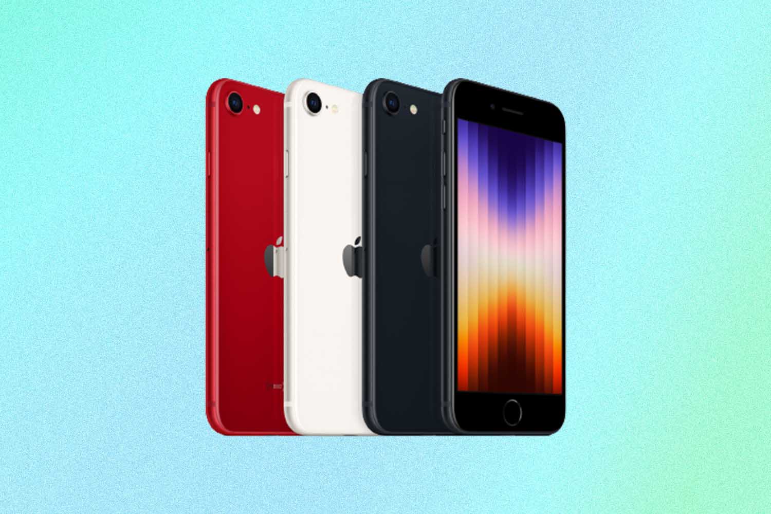 iPhone SE comes in three beautiful colors — (PRODUCT)RED, starlight, and midnight — and features the familiar Home button with Touch ID.