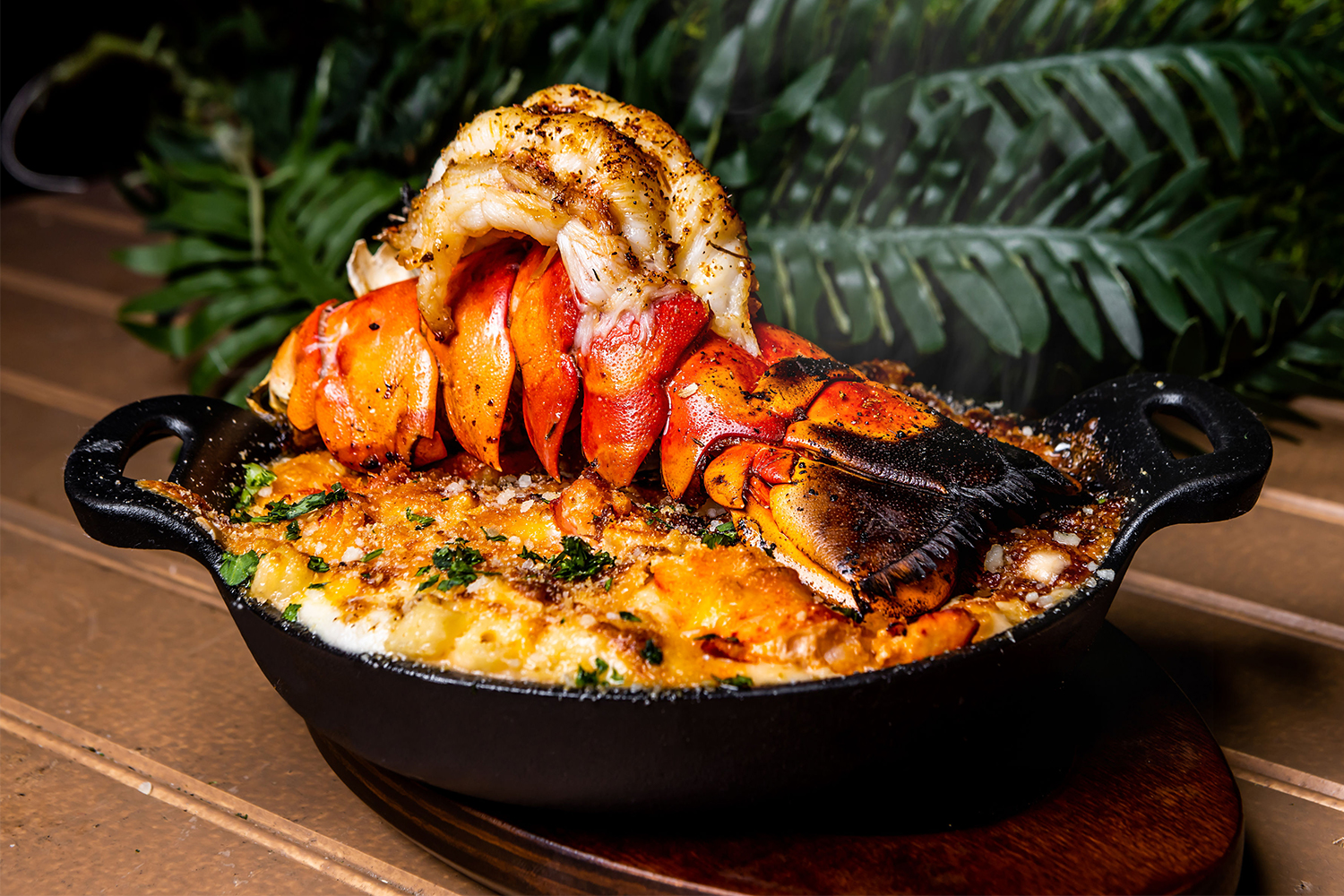 A seafood fish in a cast iron pan from Playa, one of our favorite new restaurants to open in Miami, Florida in 2022