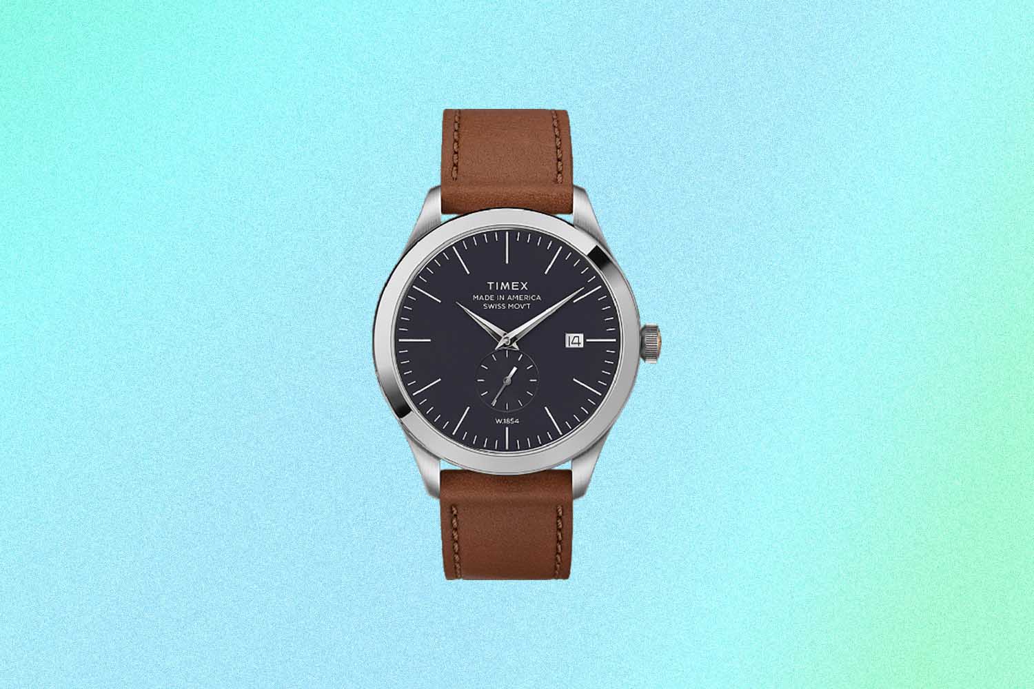 American Documents® 41mm Leather Strap Watch