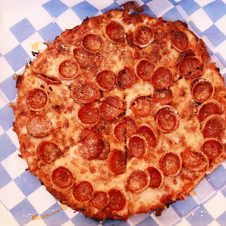 A bar pizza from NYC's New England-style lobster shack Jibs