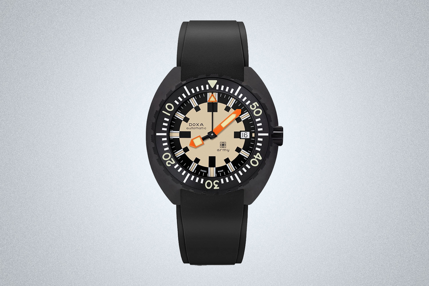 a black watch with white detailing