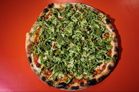 Chef Rob Guimond of PDA Pizza has created an Italian Sandwich Pizza for the A Slice of The Hugh program in NYC