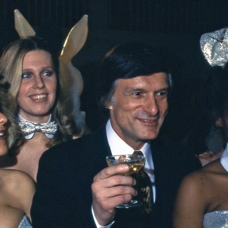 Hugh Hefner of Playboy celebrates the 25th Anniversary of Playboy at the National Press Club in Washington, DC