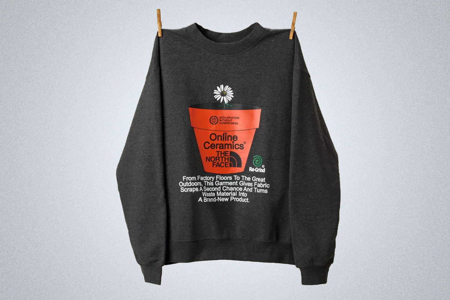 a grey sweater from TNF x OC