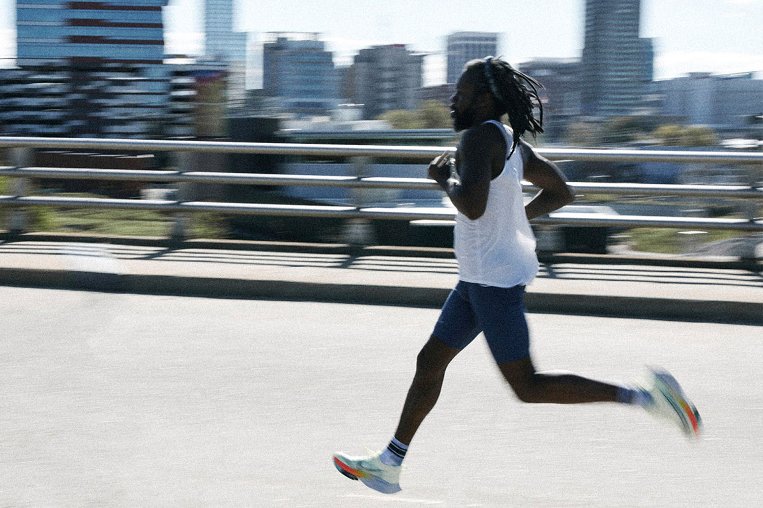 a runner on a road