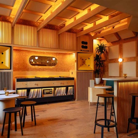 The back room at Eavesdrop, a new listening room/bar in Greenpoint