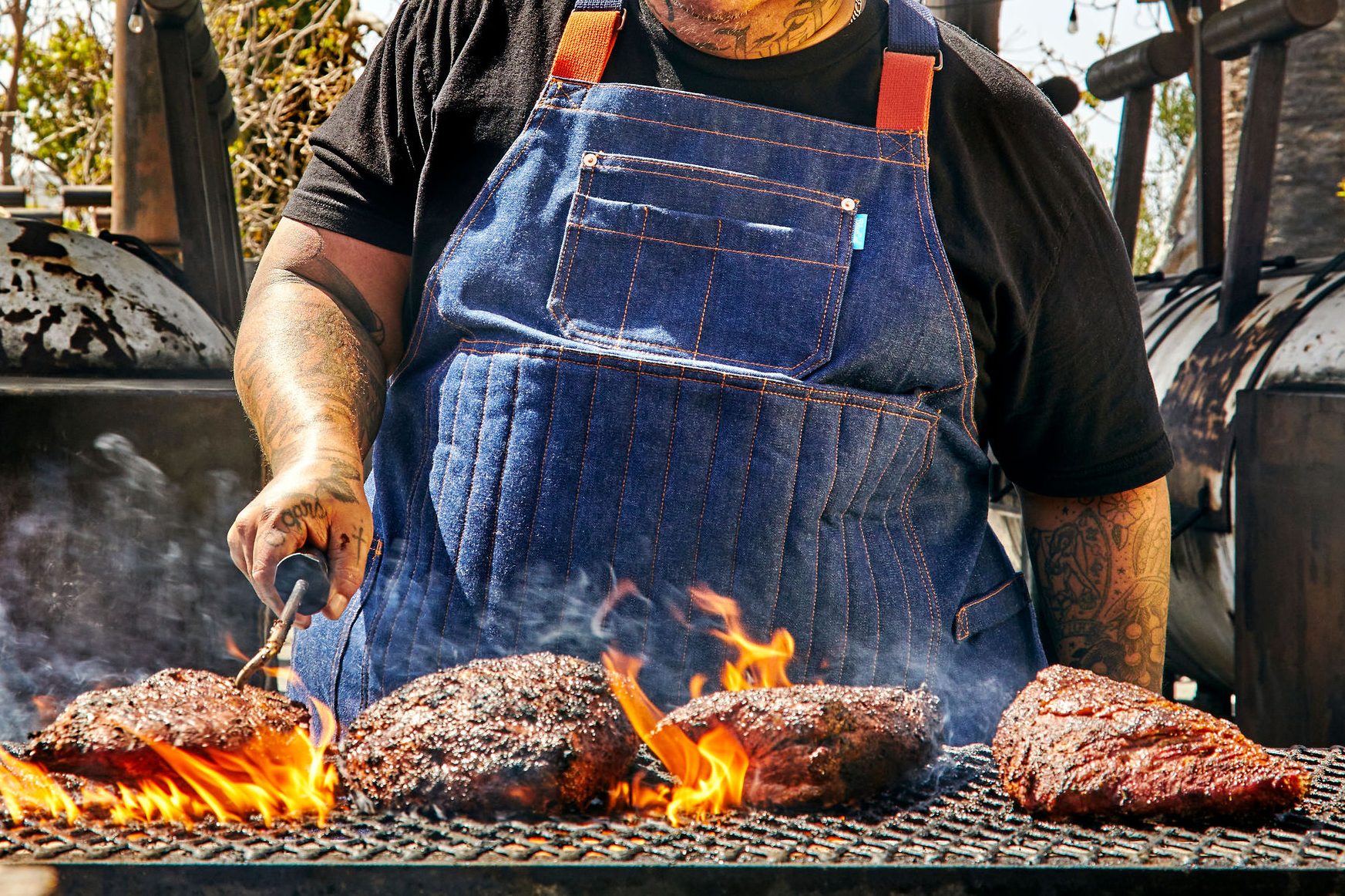 BlueCut created a 100% flame-resistant apron that can stand the heat.