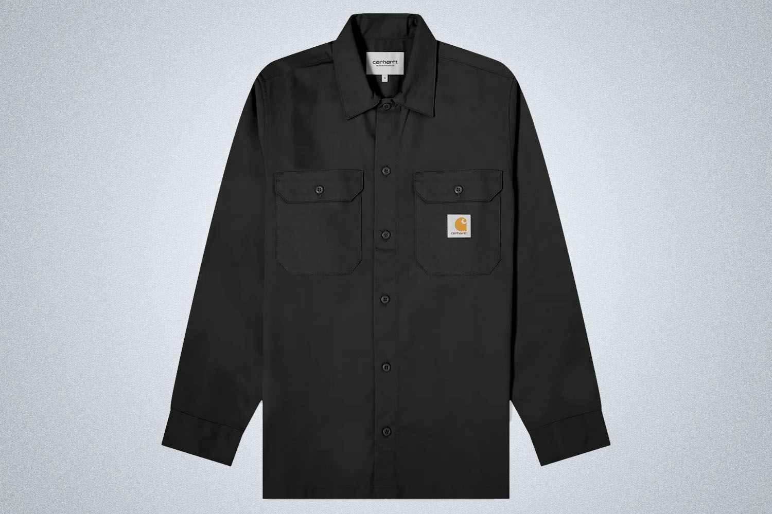 a black overcoat on a grey background