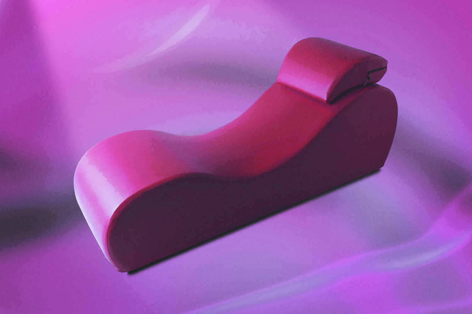 sex furniture on a pink and purple background