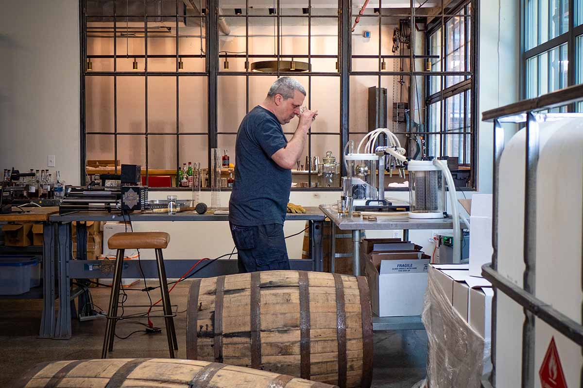 Alex Clark at the Fort Hamilton Distillery