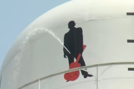 Man Arrested for Shooting Johnny Cash Water Tower to Make It Look Like He’s Peeing