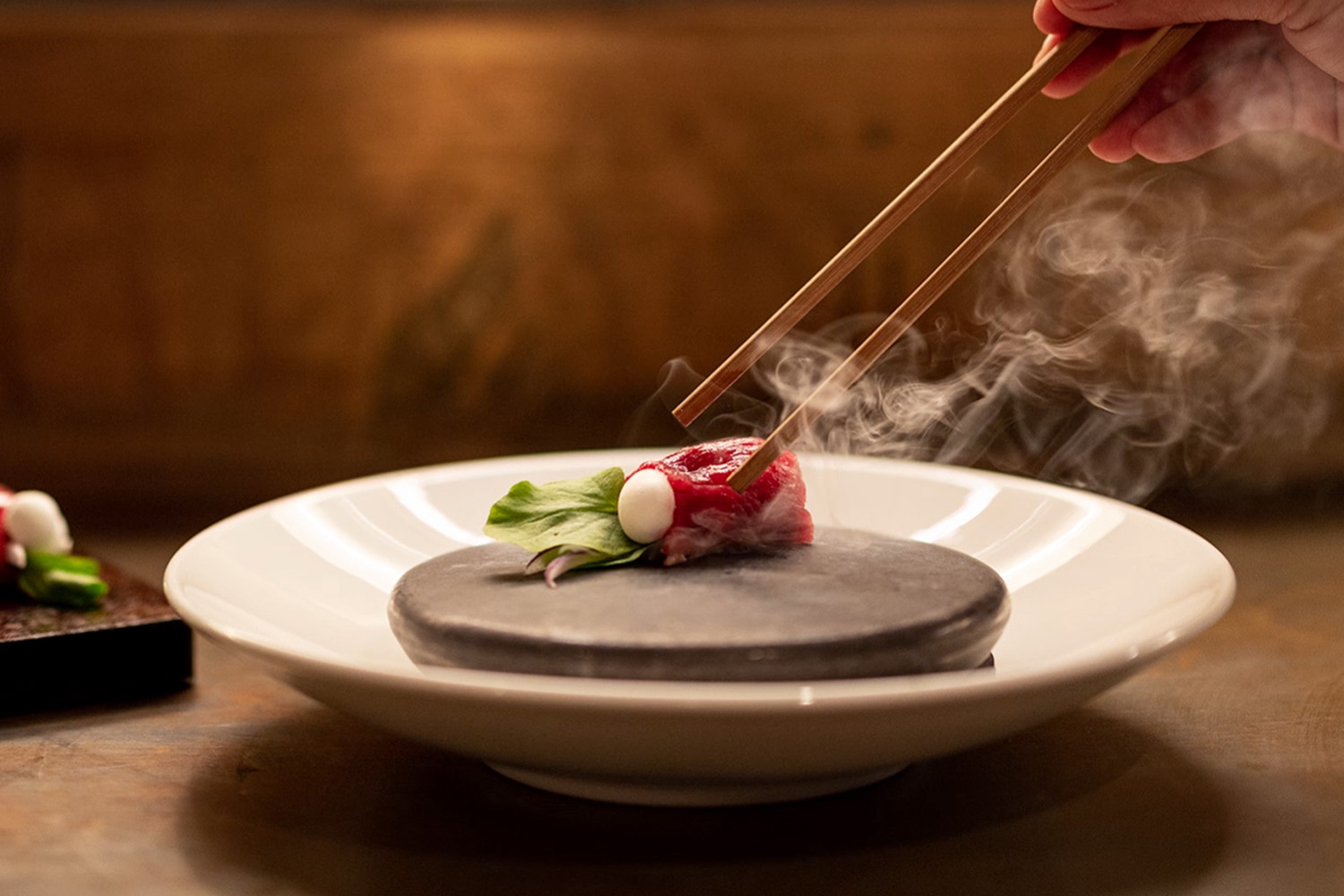 Hot rock-seared Wagyu beef