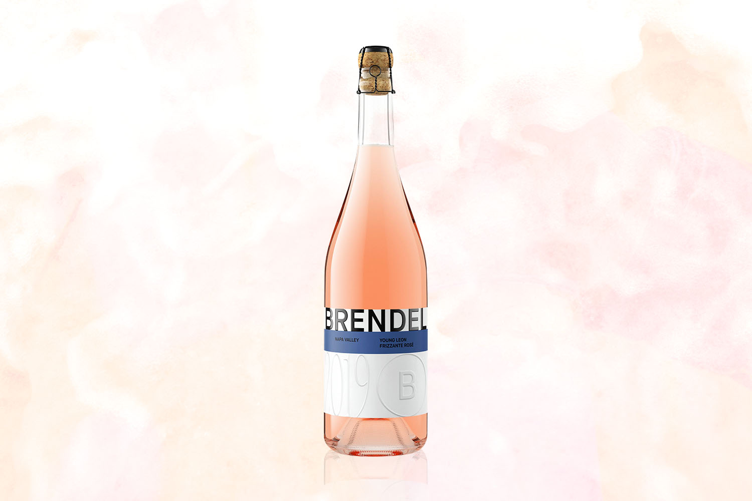 A bottle of Brendel Rosé on a pale pink background