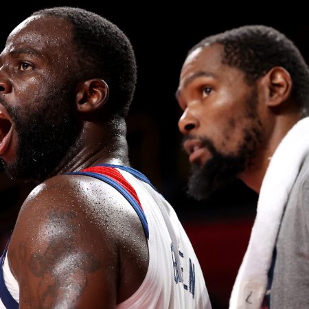 Draymond Green and Kevin Durant together as members of Team USA at the 2020 Olympic Games