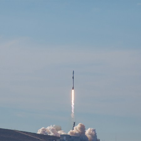 The SpaceX Falcon 9 rocket carrying the Sentinel-6 Michael Freilich spacecraft lifts off from Space Launch Complex 4 at Vandenberg Air Force Base in California, Nov. 21, 2020
