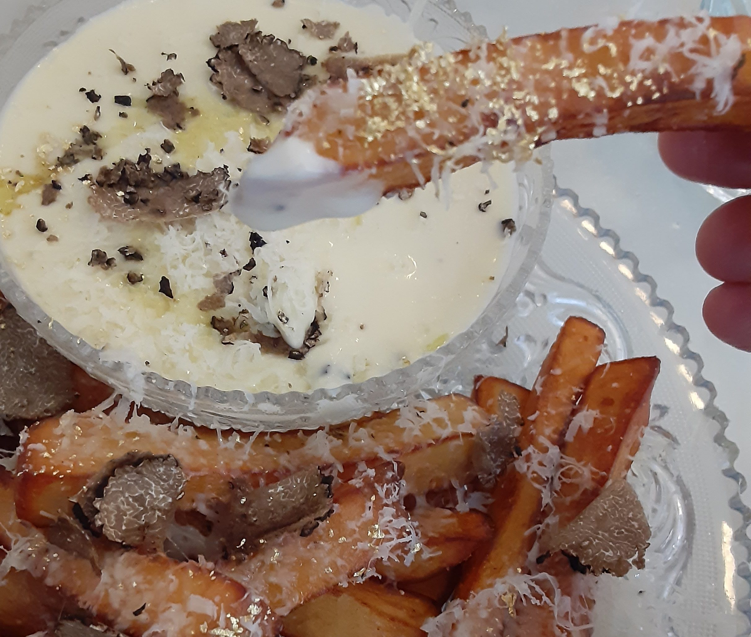 A close-up of $200 French fries.