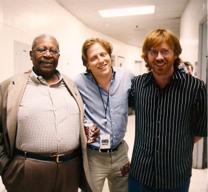 B.B. King and Trey Anastasio from Phish with Peter Shapiro.