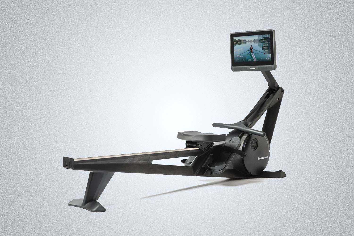 the Hydrow Wave Rower on a grey background