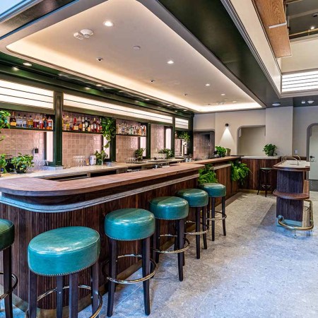 The interior of Midnight Cafe, a new bar in Manhattan West