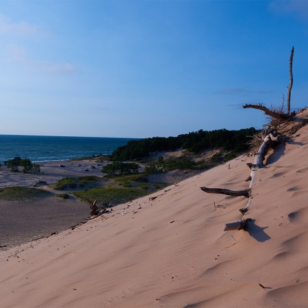 Beach against the sky in Michigan City