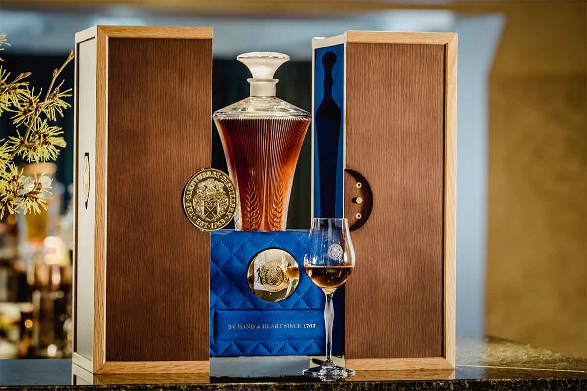 A bottle of Glenturret in a presentation box