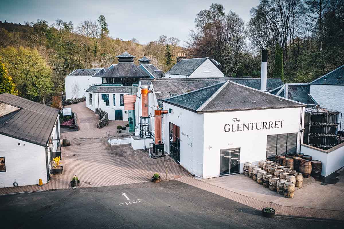 An outside shot of The Glenturret Distillery, founded in 1763