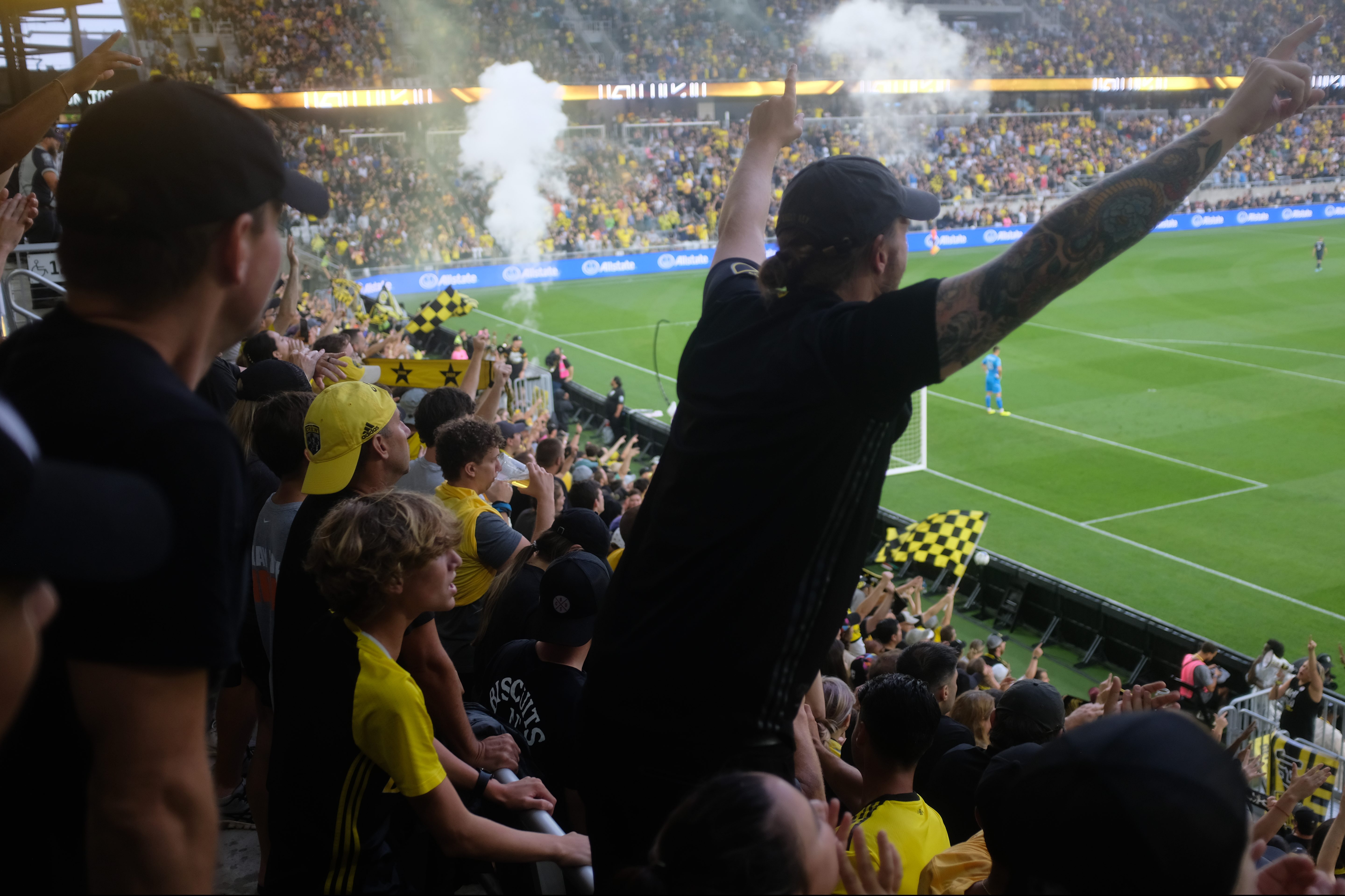 Fans going nuts in The Nordecke